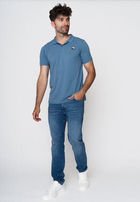 Blau:  Sportliches Polo aus Baumwoll-Mix für Herren [18045]