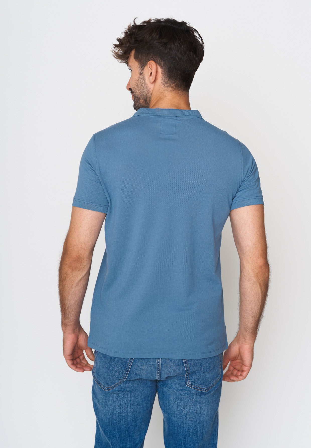 Blau:  Sportliches Polo aus Baumwoll-Mix für Herren [18047]