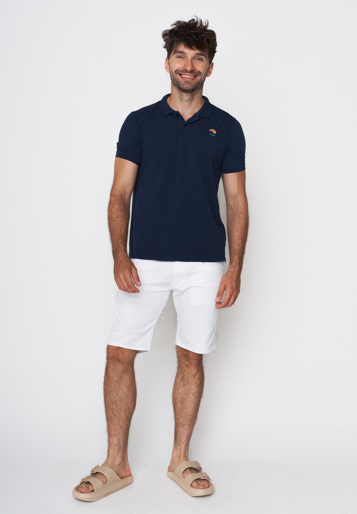 Blau:  Sportliches Polo aus Baumwoll-Mix für Herren [18052]