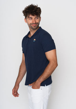 Blau:  Sportliches Polo aus Baumwoll-Mix für Herren [18053]