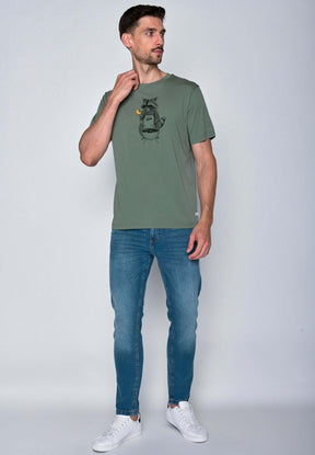 Grün:  Lässiges T-Shirt aus Bio-Baumwolle für Herren [18058]