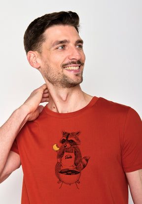 Clay Red: Sportliches T-Shirt aus Bio-Baumwolle für Herren [18065]