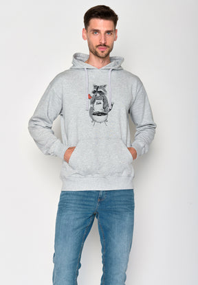 Grau:  Gemütlicher Hoodie aus Bio-Baumwolle für Herren [18075]