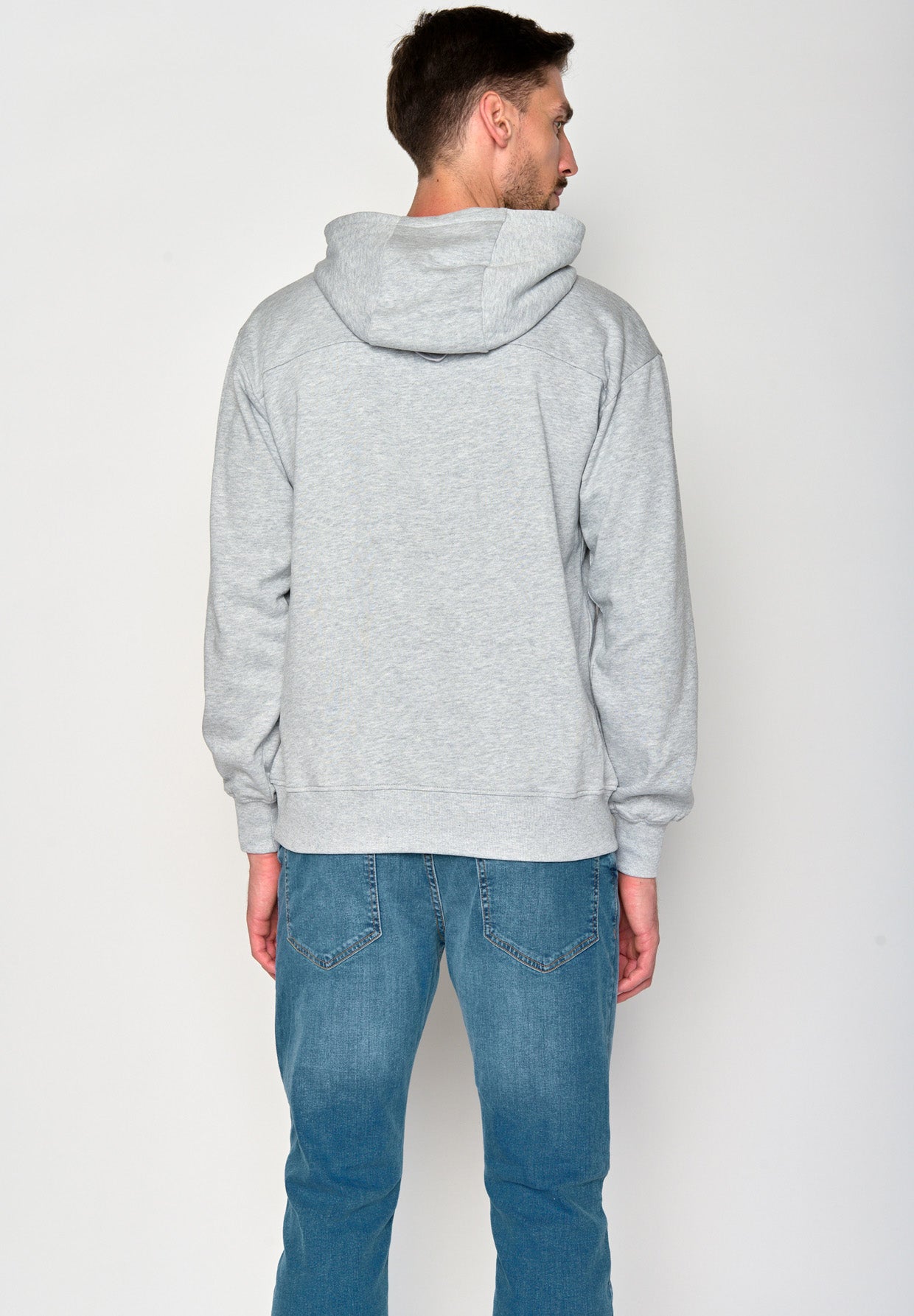 Grau:  Gemütlicher Hoodie aus Bio-Baumwolle für Herren [18079]