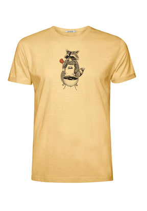 Pastel Yellow: Lässiges T-Shirt aus Bio-Baumwoll Mix für Herren [18080]