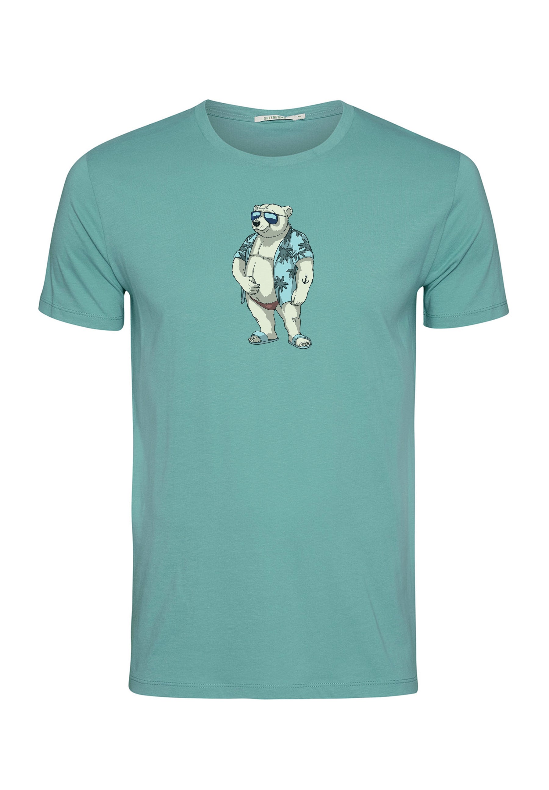 Türkis: Sportliches T-Shirt aus Bio-Baumwolle für Herren [18088]