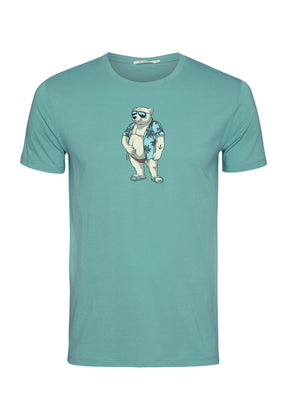 Türkis: Sportliches T-Shirt aus Bio-Baumwolle für Herren [18088]