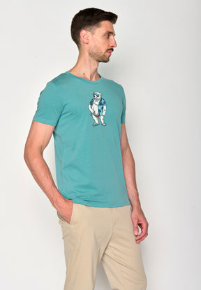 Türkis: Sportliches T-Shirt aus Bio-Baumwolle für Herren [18089]