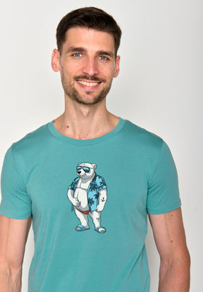 Türkis: Sportliches T-Shirt aus Bio-Baumwolle für Herren [18090]