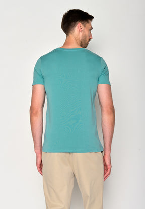 Türkis: Sportliches T-Shirt aus Bio-Baumwolle für Herren [18092]