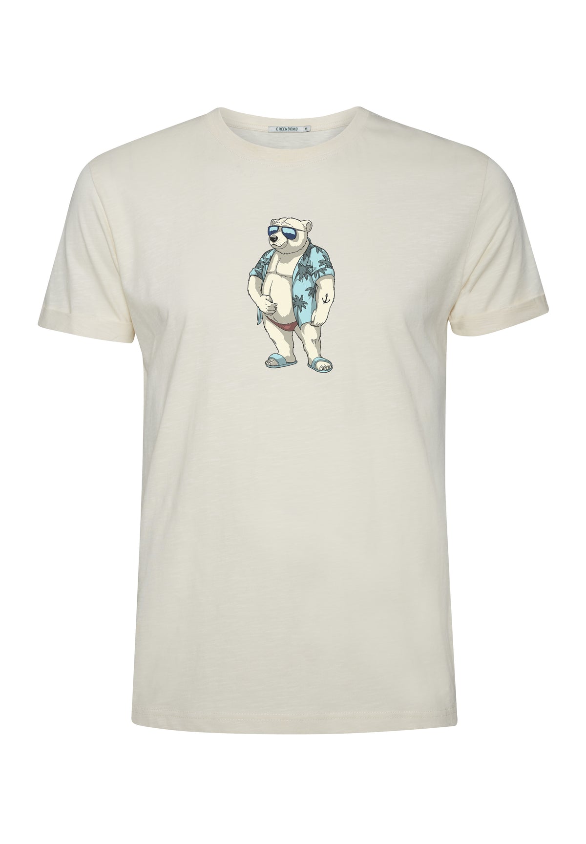 Creme White: Lässiges T-Shirt aus Bio-Baumwoll Mix für Herren [18093]