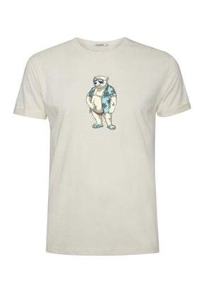 Creme White: Lässiges T-Shirt aus Bio-Baumwoll Mix für Herren [18093]