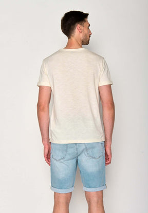 Weiß:  Lässiges T-Shirt aus Bio-Baumwoll Mix für Herren [18098]