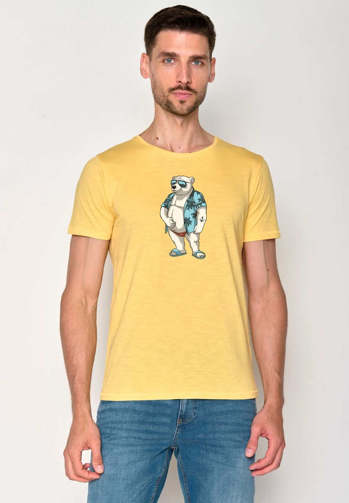 Gelb:  Lässiges T-Shirt aus Bio-Baumwolle für Herren [18100]