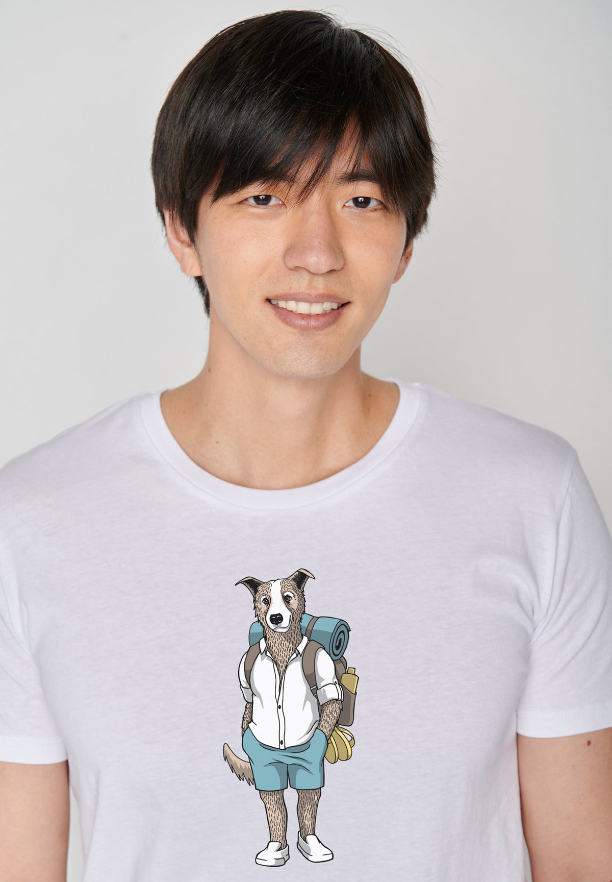Weiß:  Sportliches T-Shirt aus Bio-Baumwolle für Herren [18106]