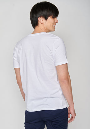 Weiß:  Sportliches T-Shirt aus Bio-Baumwolle für Herren [18108]