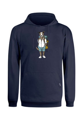 Blau:  Gemütlicher Hoodie aus Bio-Baumwolle für Herren [18111]