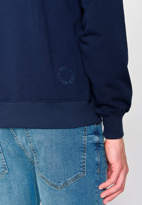 Navy: Gemütlicher Hoodie aus Bio-Baumwolle für Herren [18115]
