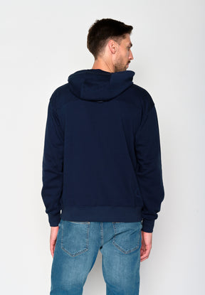 Navy: Gemütlicher Hoodie aus Bio-Baumwolle für Herren [18116]