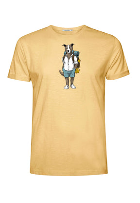 Gelb:  Lässiges T-Shirt aus Bio-Baumwoll Mix für Herren [18117]