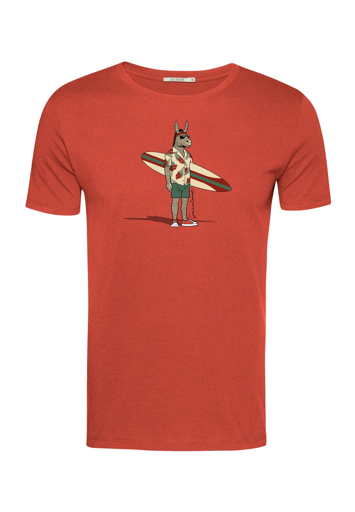 Clay Red: Sportliches T-Shirt aus Bio-Baumwolle für Herren [18129]