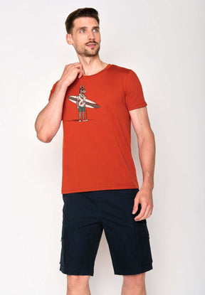 Rot:  Sportliches T-Shirt aus Bio-Baumwolle für Herren [18131]