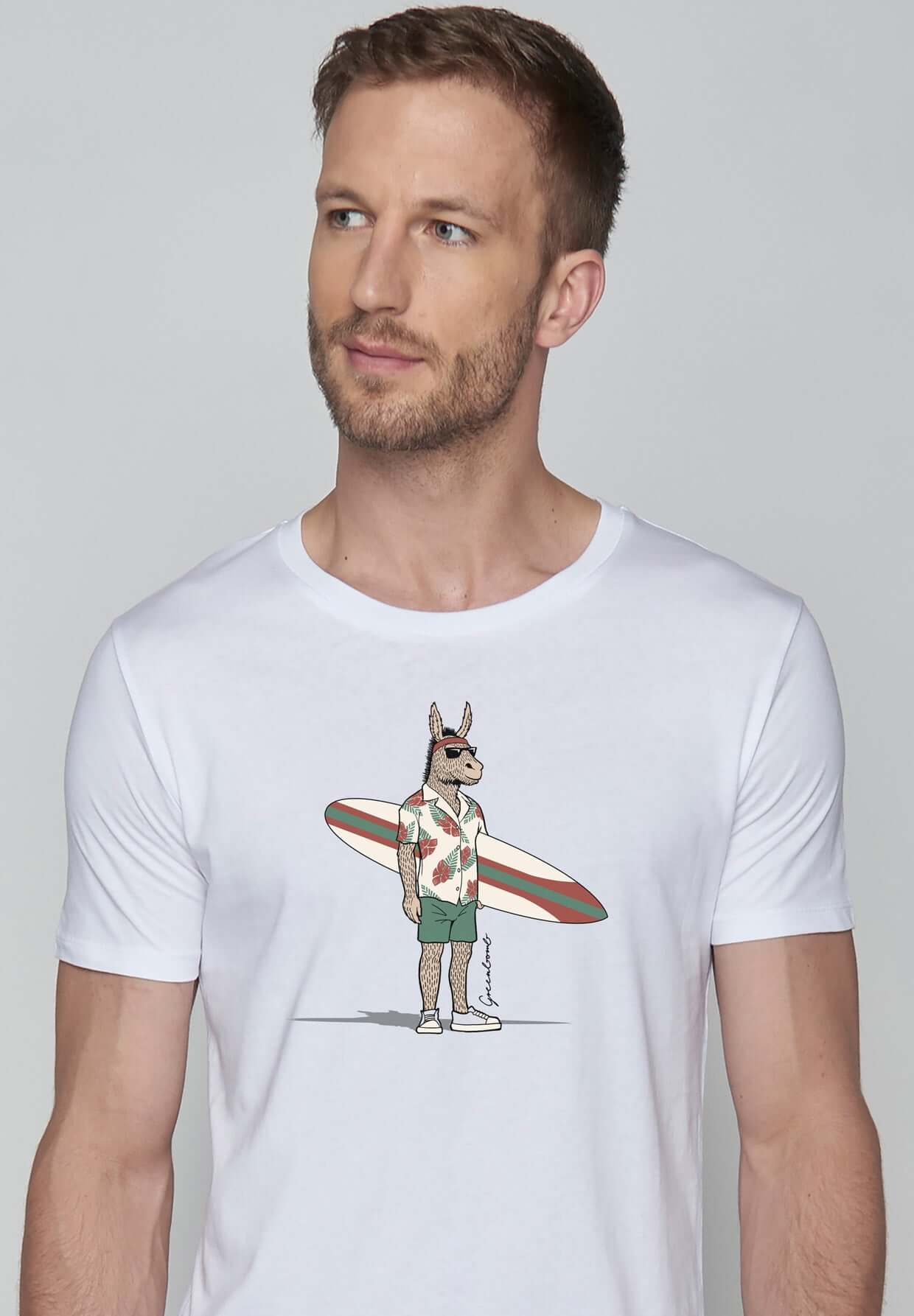 Weiß:  Sportliches T-Shirt aus Bio-Baumwolle für Herren [18134]