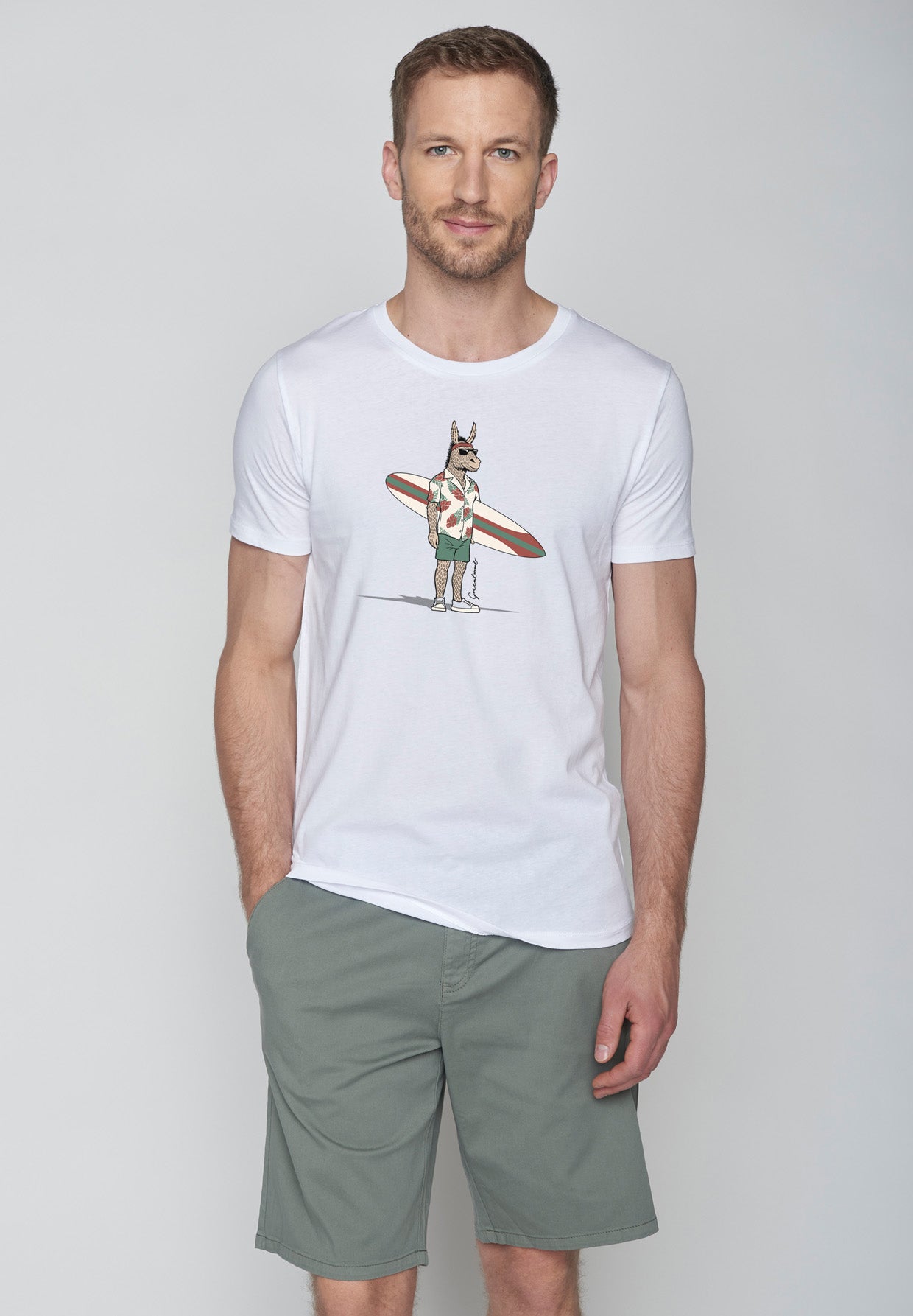 White: Sportliches T-Shirt aus Bio-Baumwolle für Herren [18135]