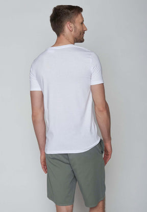 Weiß:  Sportliches T-Shirt aus Bio-Baumwolle für Herren [18136]