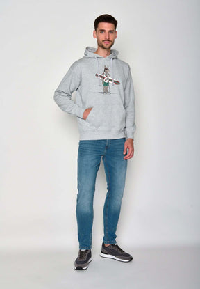 Grau:  Gemütlicher Hoodie aus Bio-Baumwolle für Herren [18139]