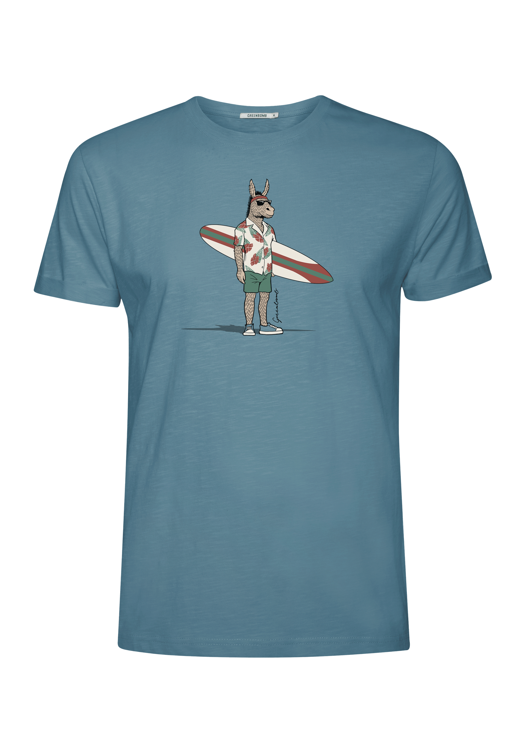 Blau:  Lässiges T-Shirt aus Bio-Baumwoll Mix für Herren [18144]