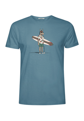 Blau:  Lässiges T-Shirt aus Bio-Baumwoll Mix für Herren [18144]
