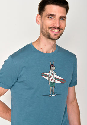 Blau:  Lässiges T-Shirt aus Bio-Baumwoll Mix für Herren [18148]