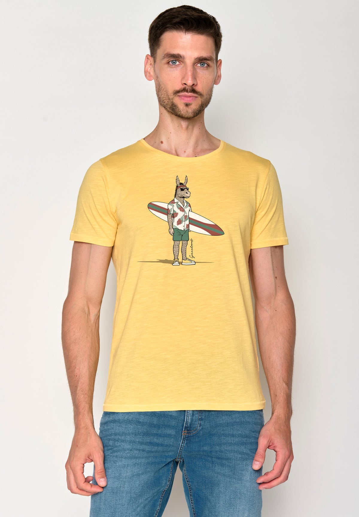 Pastel Yellow: Sportliches T-Shirt aus Bio-Baumwolle für Herren [18151]
