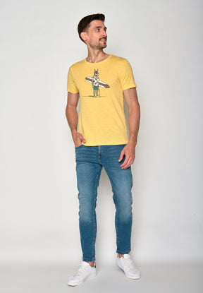 Pastel Yellow: Sportliches T-Shirt aus Bio-Baumwolle für Herren [18152]