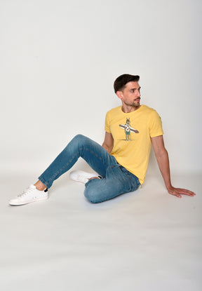 Gelb:  Lässiges T-Shirt aus Bio-Baumwolle für Herren [18154]