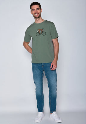 Pale Green: Lässiges Oversize-T-Shirt aus Bio-Baumwolle für Herren [18160]