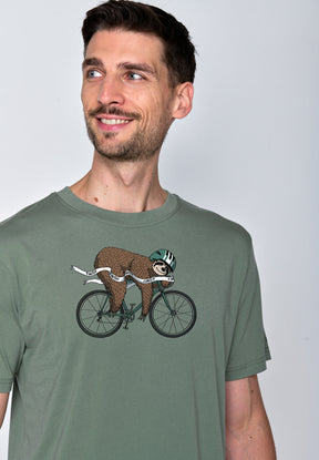 Pale Green: Lässiges T-Shirt aus Bio-Baumwolle für Herren [18162]