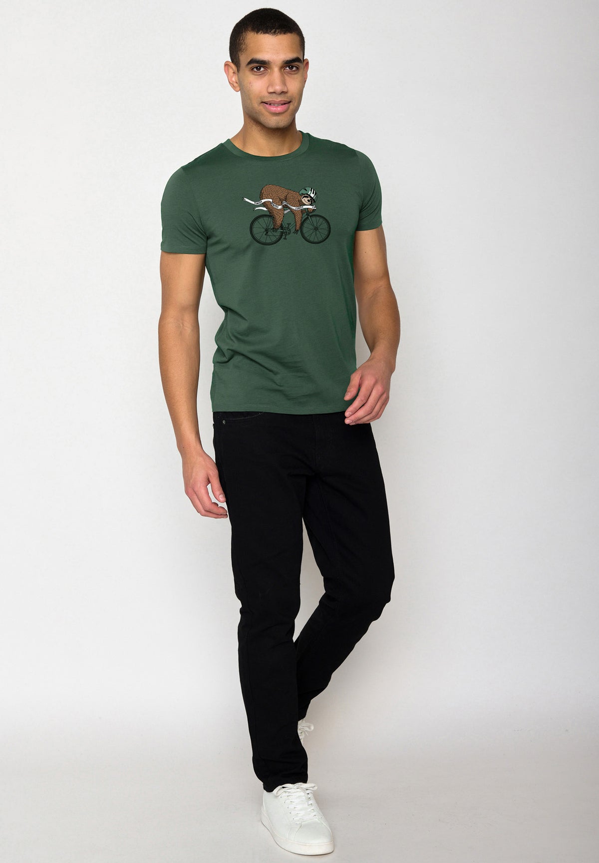 Bottle Green: Sportliches T-Shirt aus Bio-Baumwolle für Herren [18165]