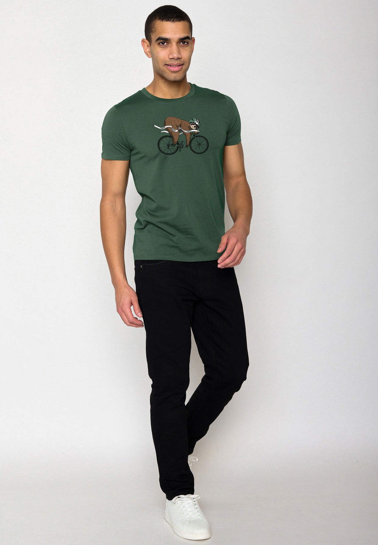 Bottle Green: Sportliches T-Shirt aus Bio-Baumwolle für Herren [18165]