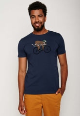 Blau:  Sportliches T-Shirt aus Bio-Baumwolle für Herren [18169]
