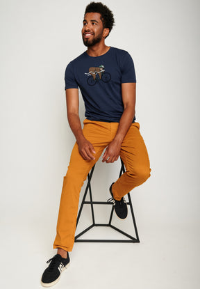 Navy: Sportliches T-Shirt aus Bio-Baumwolle für Herren [18172]