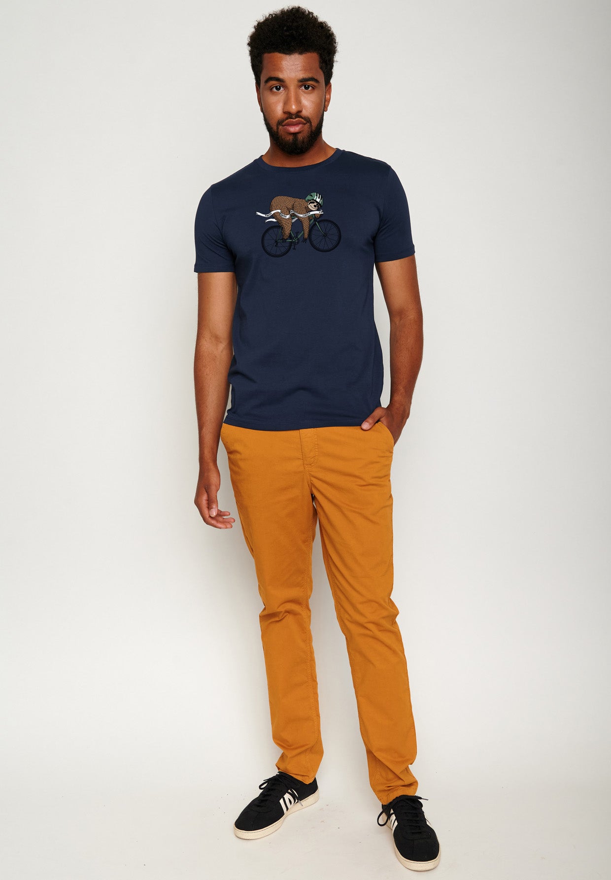 Navy: Sportliches T-Shirt aus Bio-Baumwolle für Herren [18173]