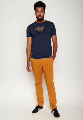 Navy: Sportliches T-Shirt aus Bio-Baumwolle für Herren [18173]