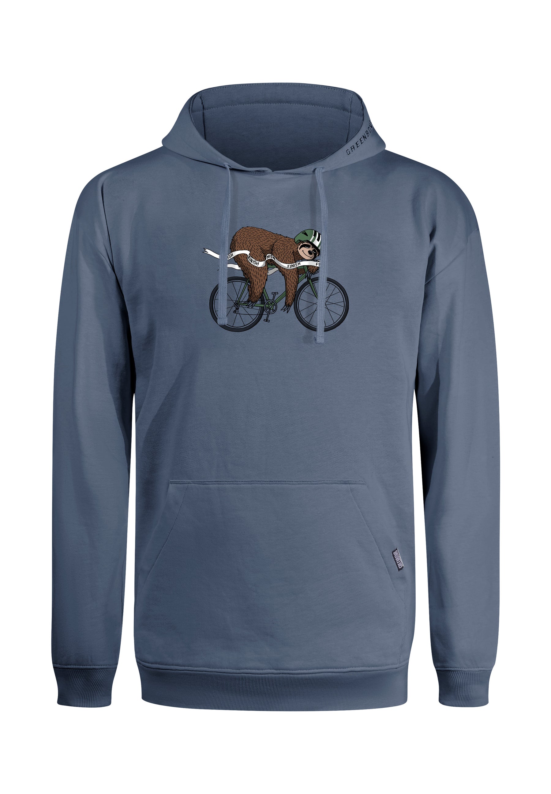 Vintage Blue: Gemütlicher Hoodie aus Bio-Baumwolle für Herren [18175]