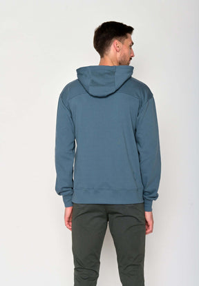Blau:  Gemütlicher Hoodie aus Bio-Baumwolle für Herren [18178]