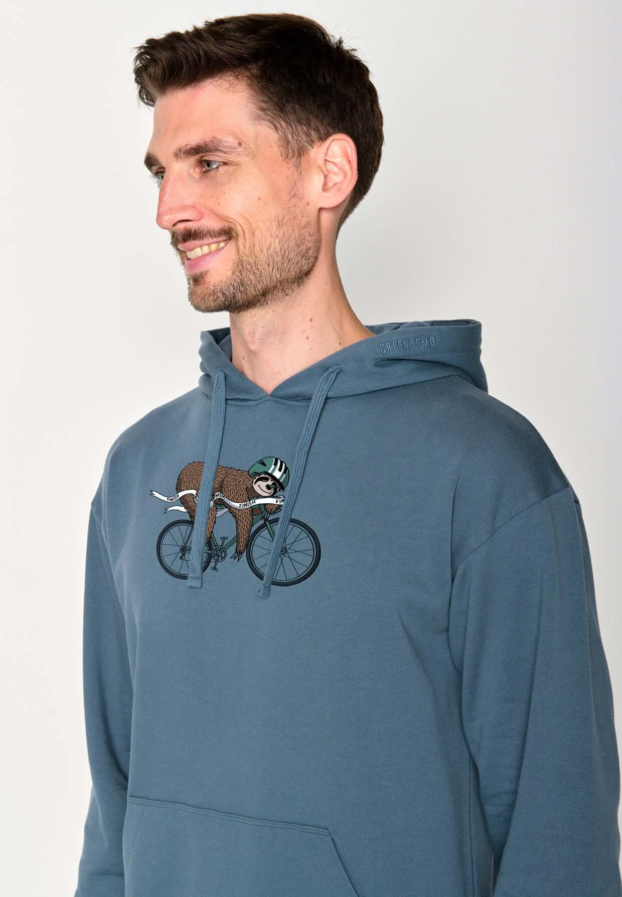 Blau:  Gemütlicher Hoodie aus Bio-Baumwolle für Herren [18181]