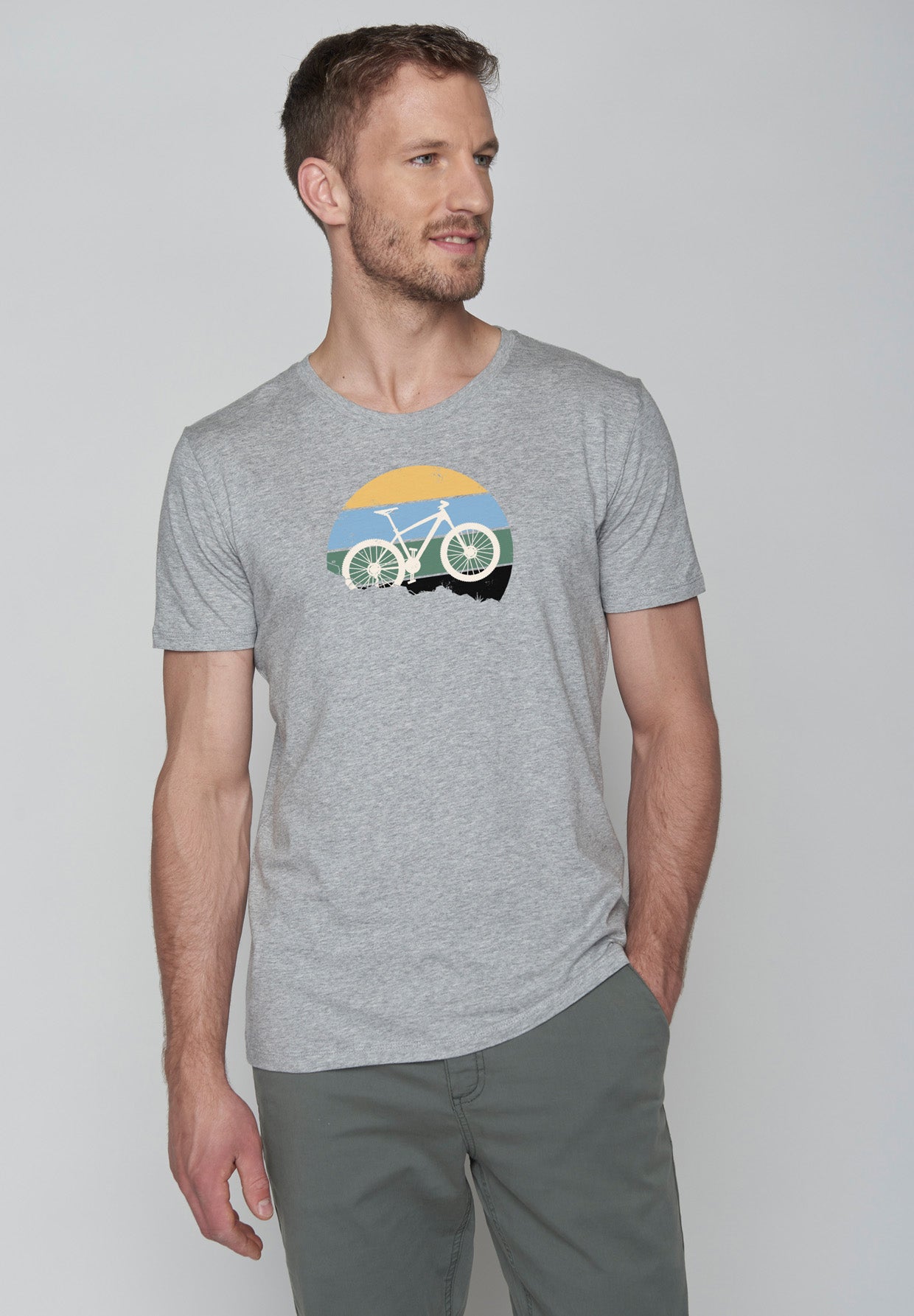 Heather Grey: Sportliches T-Shirt aus Bio-Baumwolle für Herren [18189]