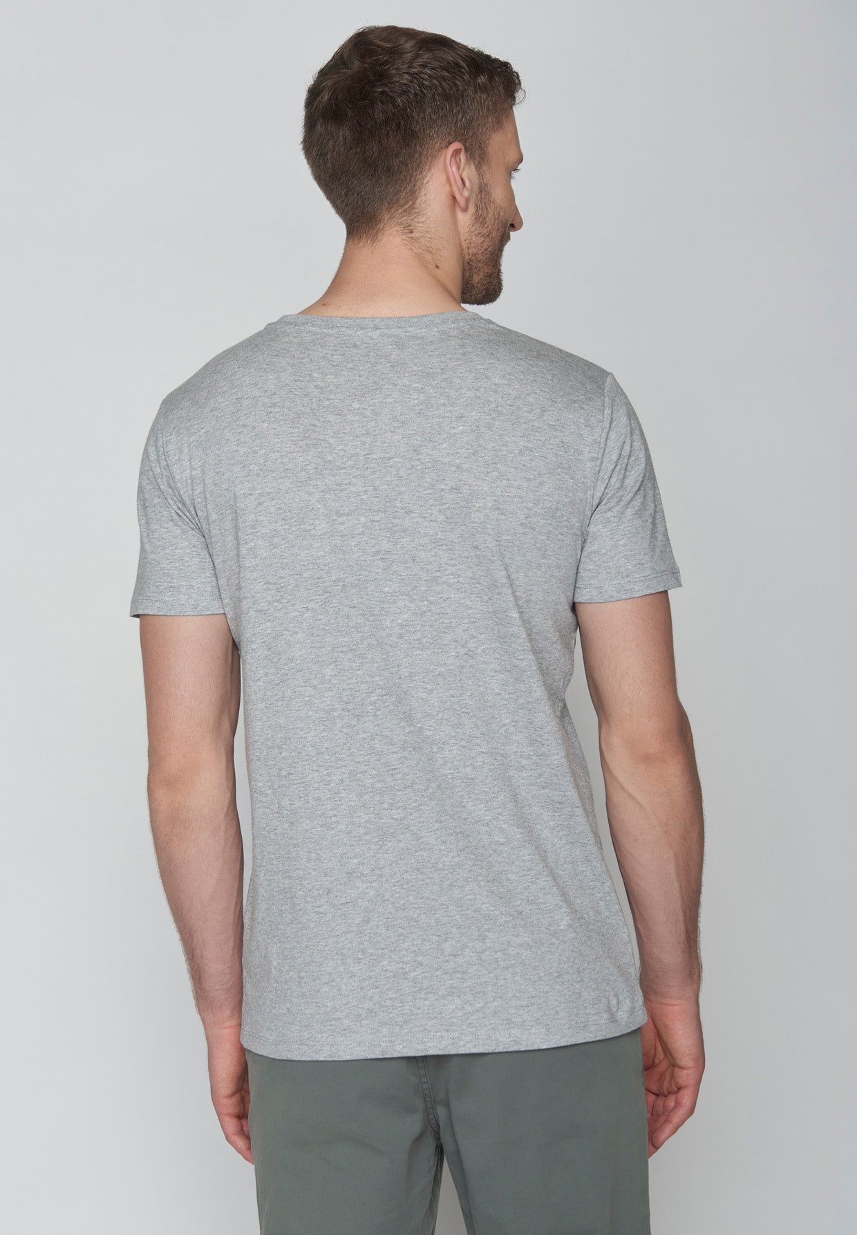 Heather Grey: Sportliches T-Shirt aus Bio-Baumwolle für Herren [18190]