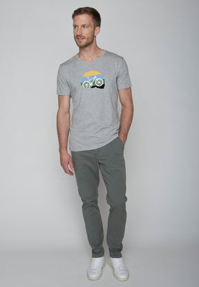 Heather Grey: Sportliches T-Shirt aus Bio-Baumwolle für Herren [18191]